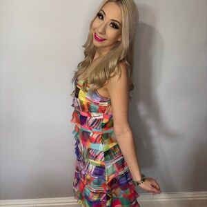 Colourful Abstract Patchwork Dress